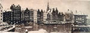Cornelis Brandenburg - Damrak in de winter verkocht voor € 75!