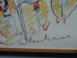 Anton Heyboer - Ingelijste pastel , 3 Vrouwen, met kindje kopen? Bied vanaf 125!