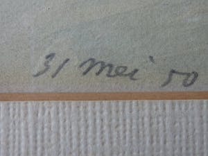 Han Krug - Aquarel "Zee met boten" 1950 kopen? Bied vanaf 45!