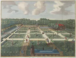 B.F. Immink - Ingekleurde gravure, Het Hof van Valkenberg - Ingelijst kopen? Bied vanaf 50!