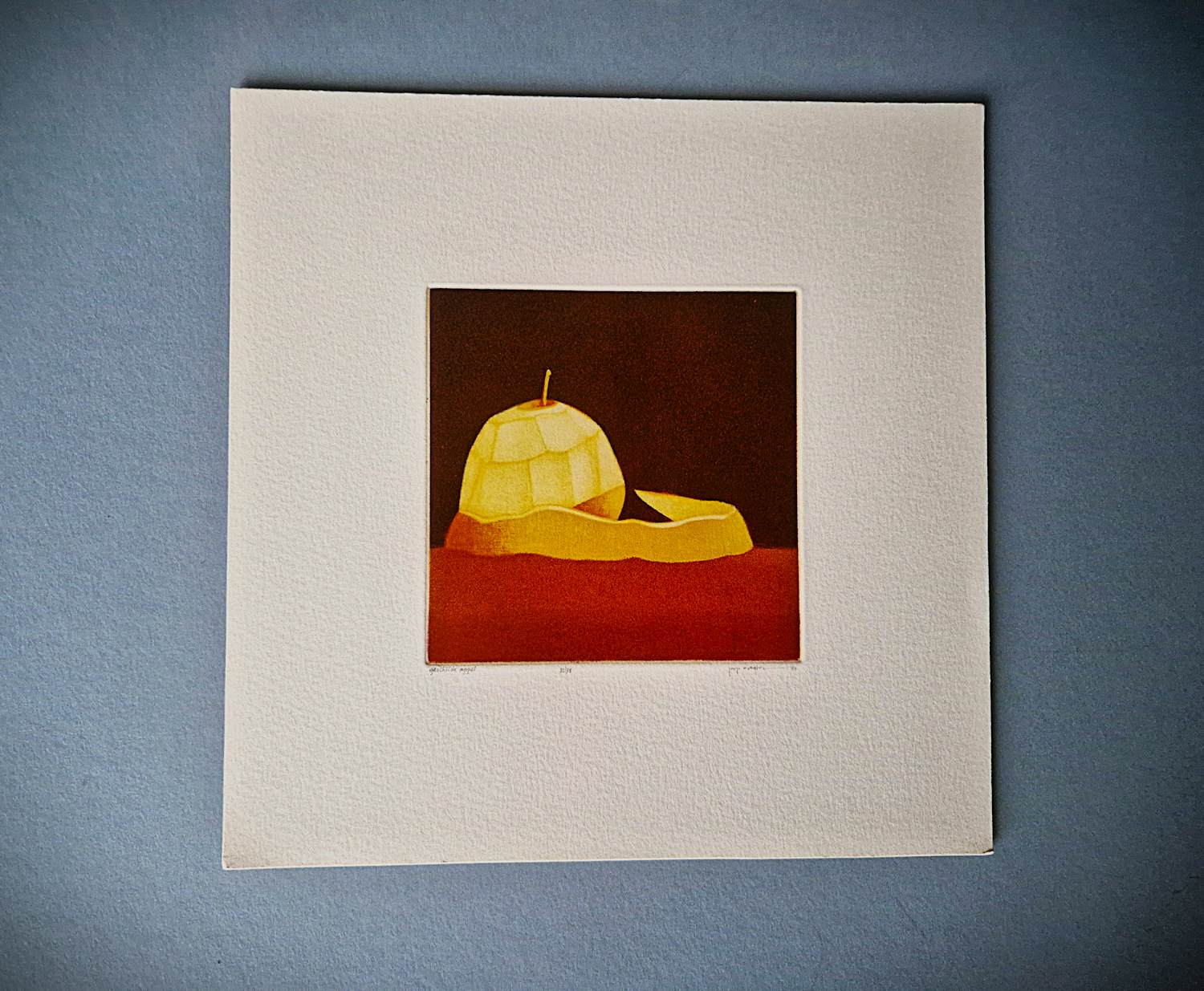 Joop Vegter - Mooie kleine mezzotint "afgeschilde Appel" - beperkte oplage - potloodgesigneerd kopen? Bied vanaf 75!