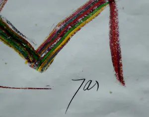 JAS - Krijttekening 'Clowny' | 'Zonder titel' | begin jaren '90 kopen? Bied vanaf 150!