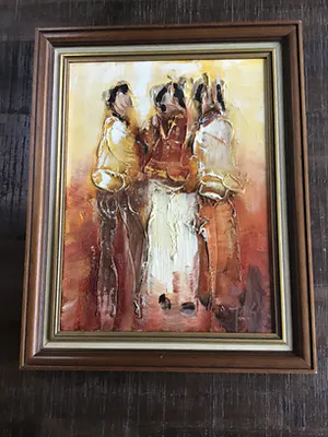 Niet of onleesbaar gesigneerd - Man met twee vrouwenn kopen? Bied vanaf 1!