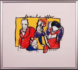 Herman Brood - Zeefdruk, Family affair - Ingelijst verkocht voor € 150!