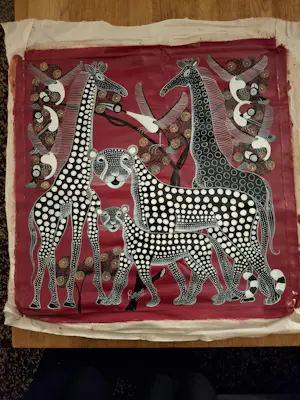 Rubuni Rashidi - Giraffe Family and Cheetah Family in Red kopen? Bied vanaf 250!