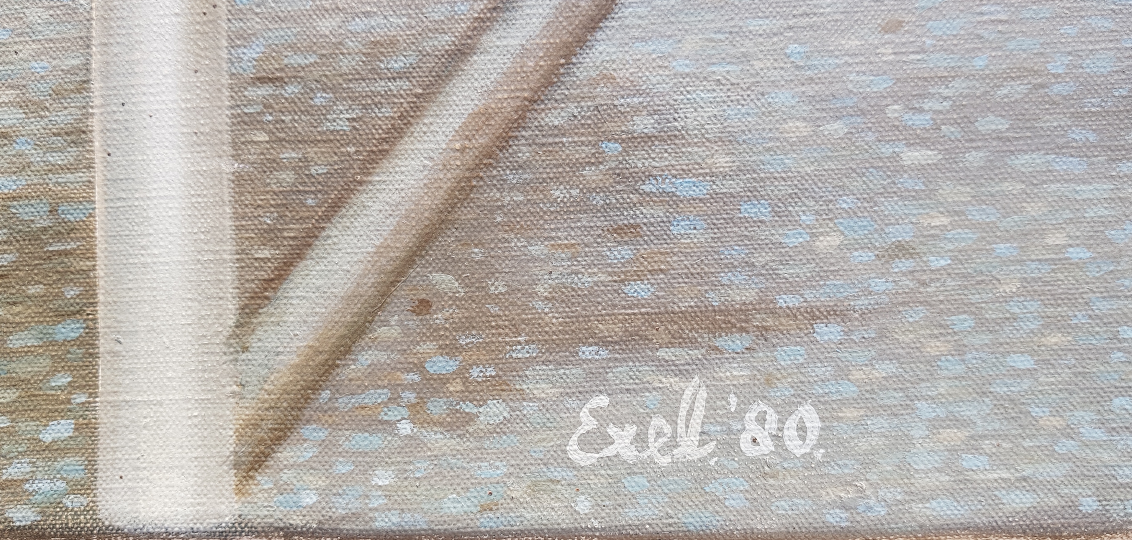 Bert Exel - Olieverf op doek, twee terrasstoelen kopen? Bied vanaf 10!