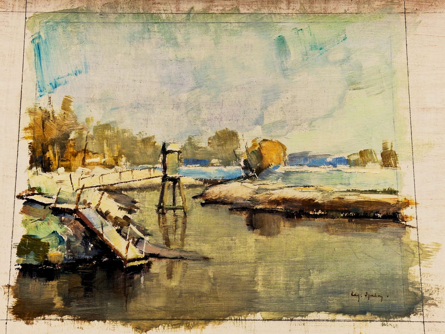 Niet of onleesbaar gesigneerd - Omstreeks 1950 geschilderd "winterlandschap" gesigneerd kopen? Bied vanaf 1!