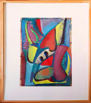 Fer Hakkaart - Hart & ogen met abstracte vormen verkocht voor € 120!