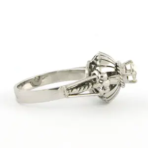 18k wit gouden solitair ring met roos geslepen diamanten tot. circa 0.20 ct kopen? Bied vanaf 625!