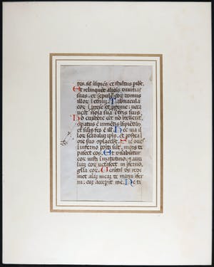 Curiosa - Geïllumineerde tekst op perkament uit een getijdenboek kopen? Bied vanaf 50!