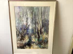 Jos Leurs - Aquarel. Impressionisme. “Berkenbos” verkocht voor € 10!