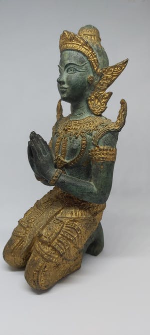 Brons (Onbekend) - Thep Phanom vrouwelijk - Gepatineerd brons, Verguld - rond 1965 kopen? Bied vanaf 85!