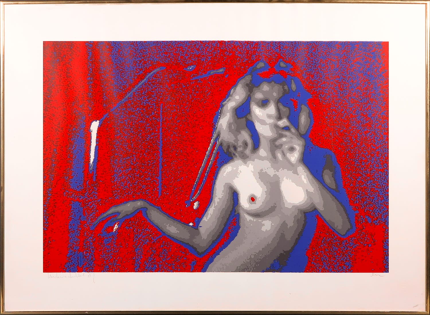 Henk van der Vet - Litho, Smoking Jenny - Ingelijst verkocht voor € 50!