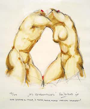 Kees Verkade - Les retrouvailles, litho (prachtig ingelijst, best groot) verkocht voor € 295!