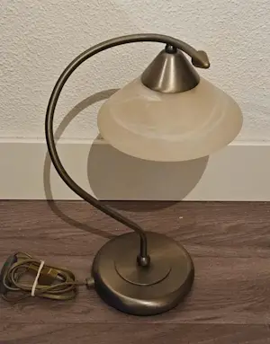 Philips - Agostinelli tafellamp met albast glas en een messing metalen lampvoet/voet. kopen? Bied vanaf 125!