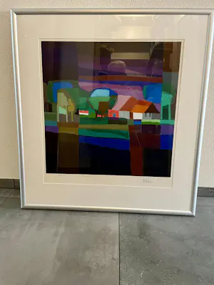 Ton Schulten - Ton Schulten - Zeefdruk - Boerenhoeve - Ingelijst kopen? Bied vanaf 400!