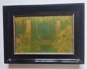 Niet of onleesbaar gesigneerd - Landschap met bomen en vijver -olieverf 1938- kopen? Bied vanaf 1!