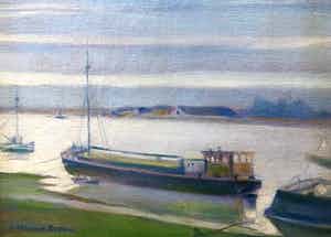 Karel van Seben - Boten op het water verkocht voor € 100!