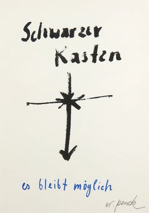 A.R. Penck - Zeldzame, handgesigneerde litho, Schwarzer Kasten - Ingelijst kopen? Bied vanaf 1!