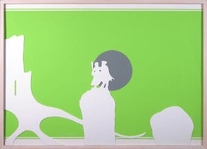 Gerard Polhuis - Collage op zeefdruk, De Burcht (2-luik) - Ingelijst (Groot) kopen? Bied vanaf 1!