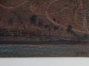 Floris Jespers - tekening: boot bij bergen kopen? Bied vanaf 175!