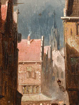 Charles Leickert - Stadsgezicht in de zomer - Ingelijst kopen? Bied vanaf 3950!