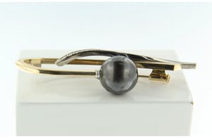 18K Goud - Chris Soomers - Broche met diamant en parel kopen? Bied vanaf 1300!