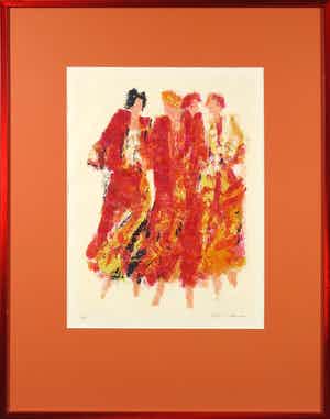 Wil Willemsen - Zeefdruk, Zonder titel - Ingelijst verkocht voor € 35!