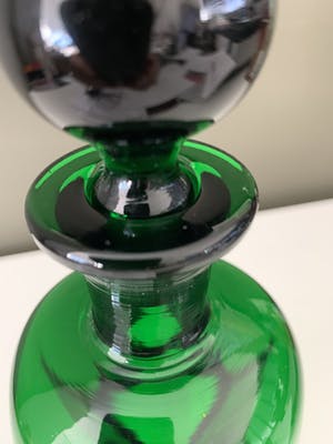 Jacob Eiler Bang - Prachtig mooie diepgroene design karaf door J.E. Bang kopen? Bied vanaf 65!