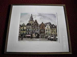Roger Hebbelinck - Karakteristiek Hebbelinck Grafiek - "marktdag te Nijmegen" gesigneerd kopen? Bied vanaf 20!