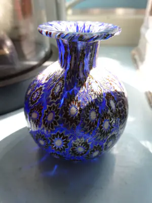 Fratelli Toso - Murano Italy- murrine millefiori micro vaasje/flesje met goud kopen? Bied vanaf 110!