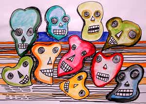 Ernst Vijlbrief - Met aquarel ingekleurde pentekening verkocht voor € 50!