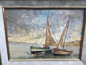 Pierre Stefani - Bootjes aan de kust van Etretat kopen? Bied vanaf 15!