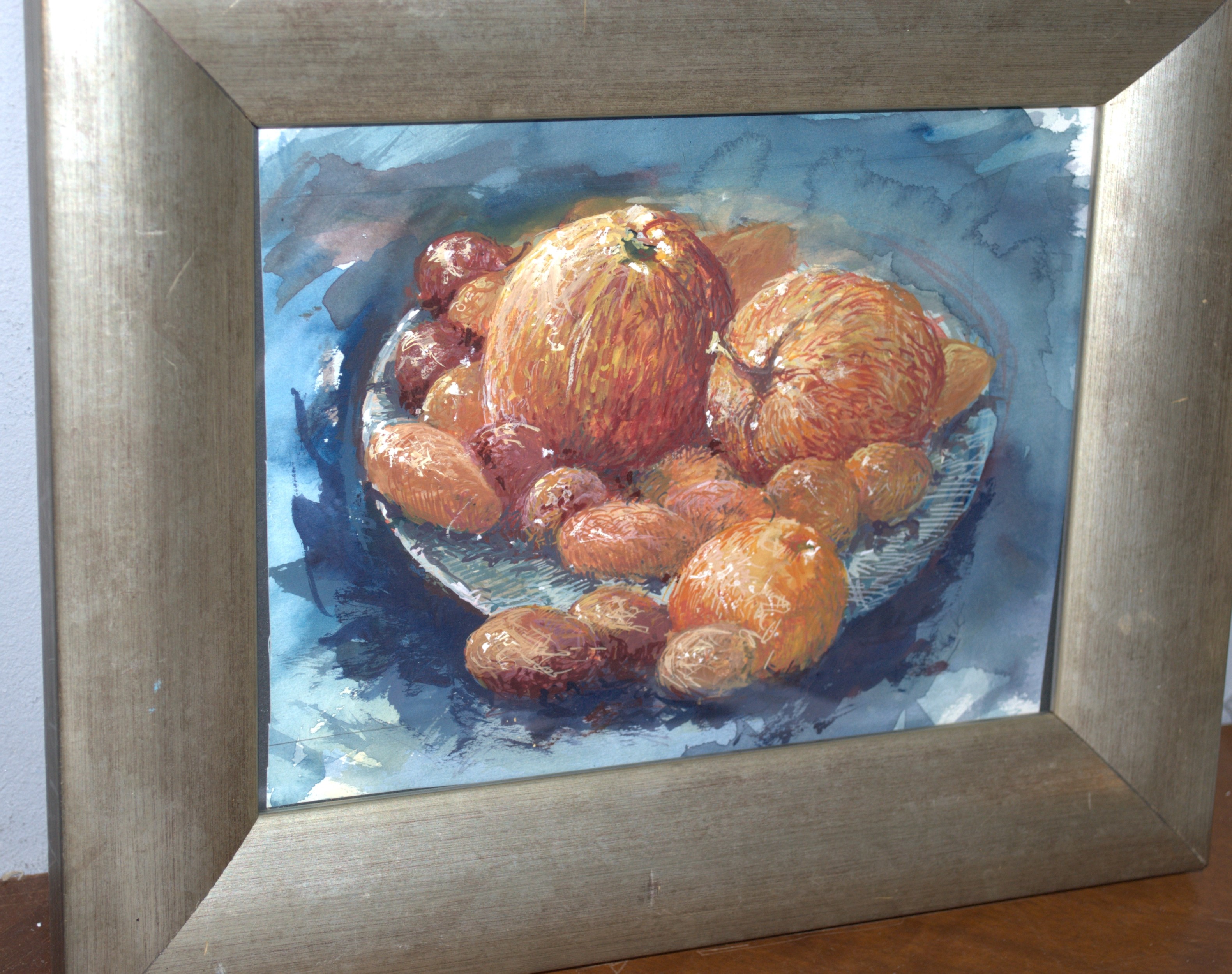 Niet of onleesbaar gesigneerd - mooi ingelijst stilleven verkocht voor € 1!