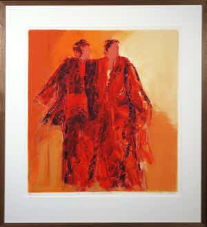 Wil Willemsen - Zeefdruk, Les Japonaisses - Ingelijst verkocht voor € 50!