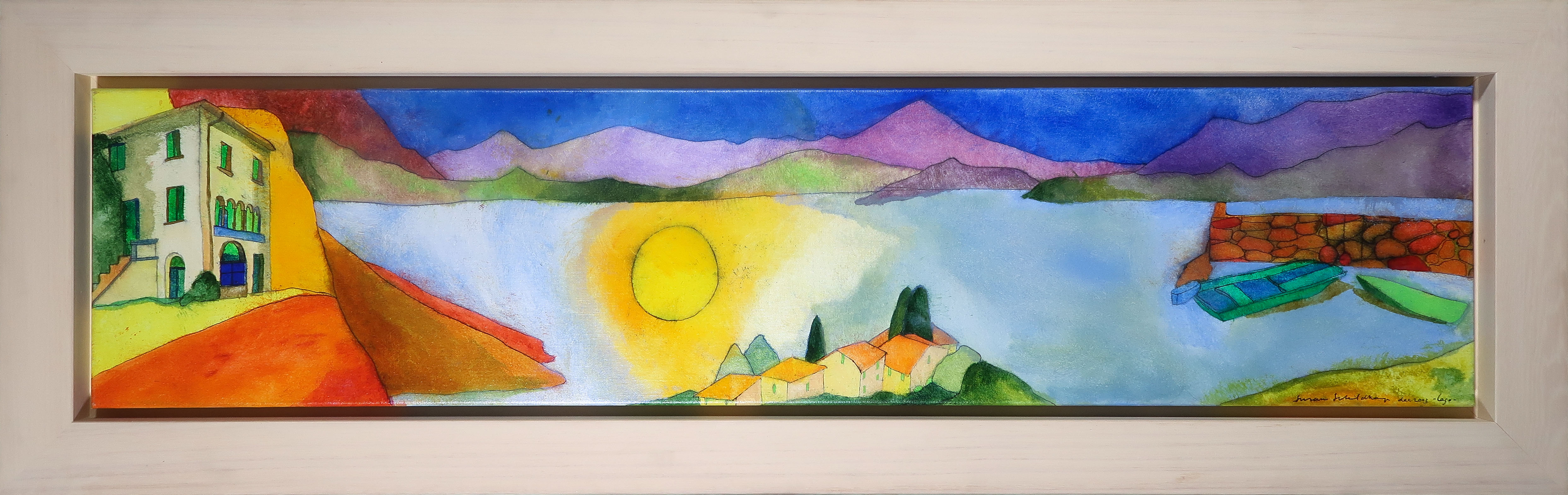 Susan Schildkamp - Acryl op doek, Lago - Ingelijst (Groot) verkocht voor € 200!