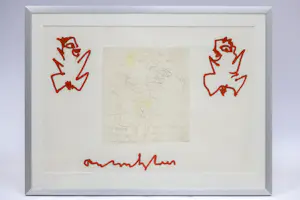 Anton Heyboer - Bijzonder werk, acryl met potlood kaufen? Bieten Sie von 125!