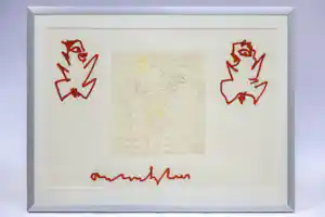 Buy Anton Heyboer - Bijzonder werk, acryl met potlood? Bid from 125!
