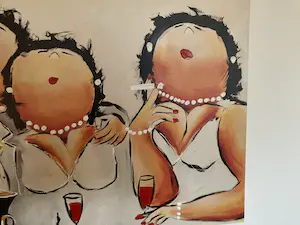 Theo Broeren - Glicée met acryl op doek ‘Chique in het wit’ (ZEER GROOT) kopen? Bied vanaf 160!