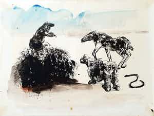 Louis Vorkink - Gemengde techniek verkocht voor € 45!