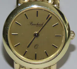 Gouden dames polshorloge van het merk Bouchard, 14 karaat kopen? Bied vanaf 2350!