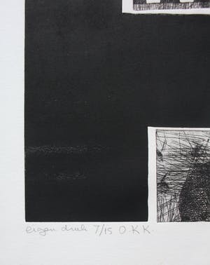Jan Bernard Meinen - Ets - Abstracte compositie met geometrische vormen: O.K.K kopen? Bied vanaf 49!