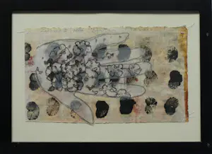 Caroline Serton - Gemengde techniek , ingelijst , Zaaihand I Texel - 2006 kopen? Bied vanaf 50!