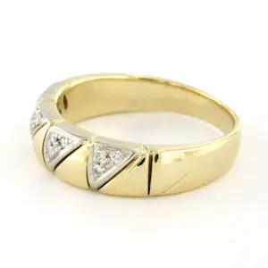 14k bicolour gouden ring met briljant geslepen diamant tot. 0.10ct – F/G - VS/SI kopen? Bied vanaf 475!