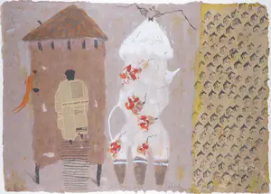 Liesbeth Rahder - Gemengde techniek op papier, From day to day II - Ingelijst (Groot) kopen? Bied vanaf 60!