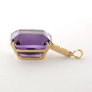 14k roségouden hanger met kolossale amethist kopen? Bied vanaf 500!