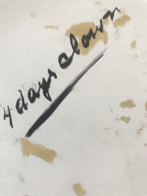 Niet of onleesbaar gesigneerd - "4 days clown" (handgesigneerd) kopen? Bied vanaf 1!