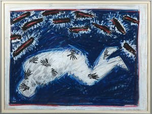 Jan van den Langenberg - Pasteltekening, Alleen in tijd en ruimte - Ingelijst kopen? Bied vanaf 1!