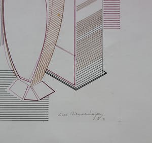 Niet of onleesbaar gesigneerd - twee abstracte tekeningen kopen? Bied vanaf 1!
