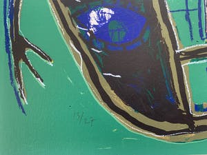 Dodog Soeseno - Kleurenzeefdruk | 'Family with red fish' kopen? Bied vanaf 50!